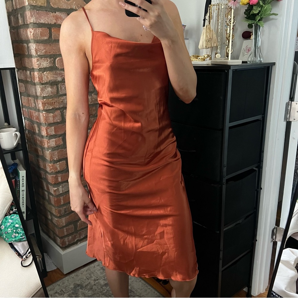 Elegant Rust Slip Dress